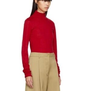 Joseph Red Merino Wool Turtleneck